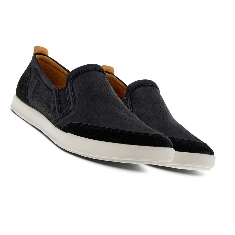 Férfi Ecco Collin 2.0 Retro Slip-on Alkalmi Cipő Fekete | HU 465HAP